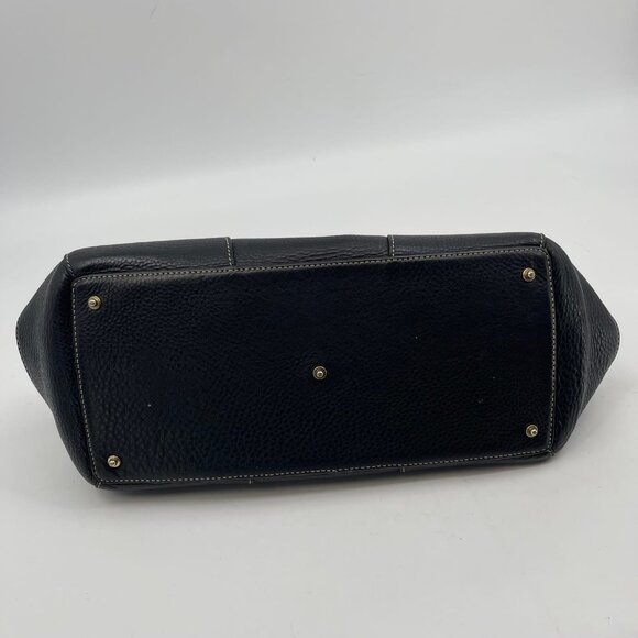 Dooney & Bourke Black Leather Hobo Bag | Gold Hardware - Picture 6 of 10